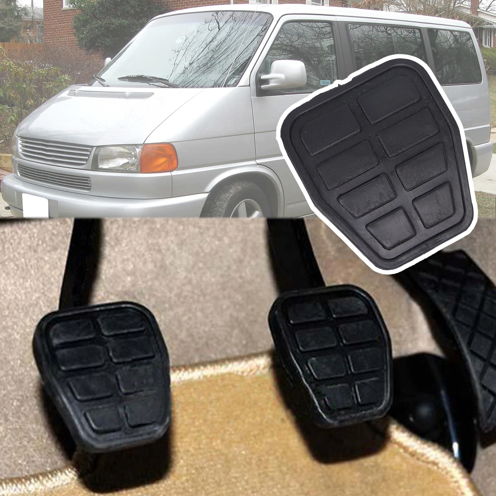 

For VW Caravelle Transporter T4 1990 - 2001 2002 2003 Rubber Brake Clutch Foot Pedal Pad Covers 321721173 7213141 6X0721173A
