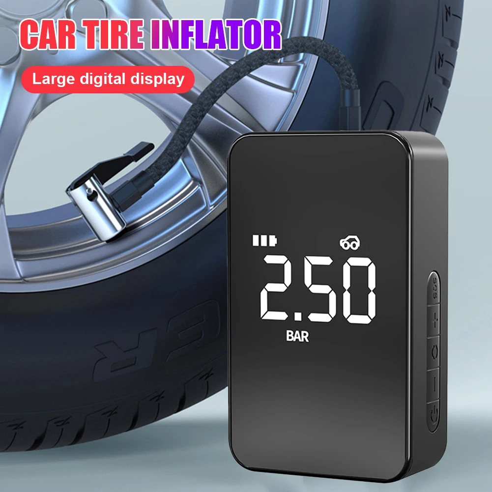 

Car Air Pump Wireless Digital Display Tire Air Pump Large Screen Mini Portable Car Air Pump