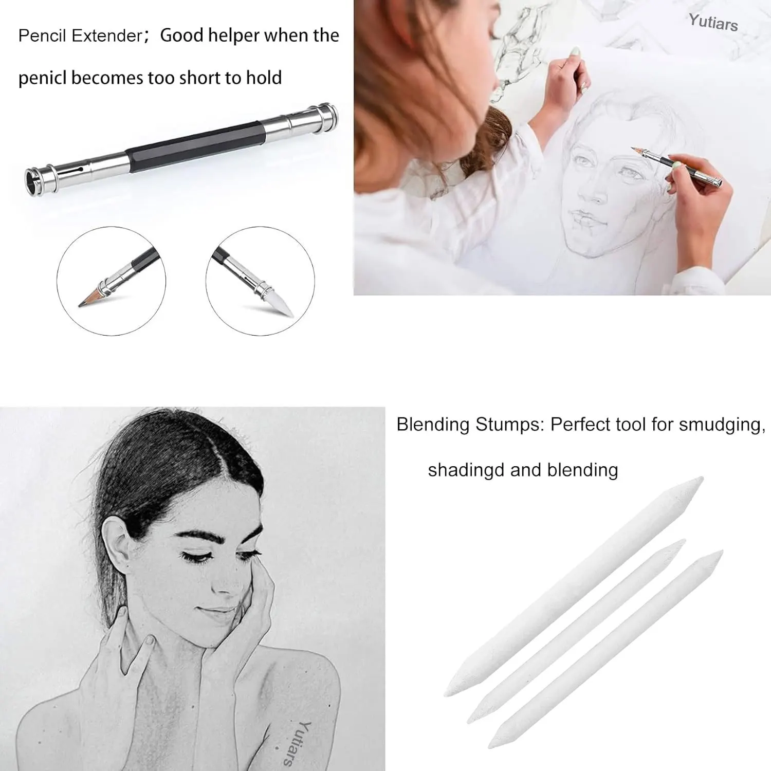25 Pcs Drawing Sketching Coloring Set Drawing Pencils & Sketching Kit Art Tool Kit Professional Art Supplies Set - 5
