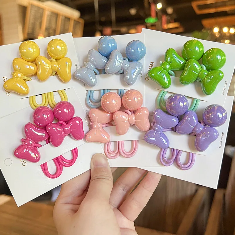 

2 шт./партия, эластичные резинки для волос с бантом