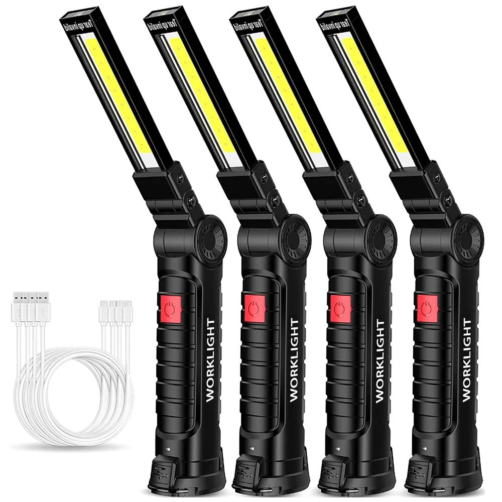 1pc Rechargeable LED Work Light with Magnetic Base and Hanging Hook - 7  Modes, Perfect for Job Site Lighting, Repairing, Working, Camping, and  Emerge