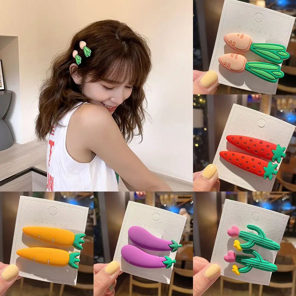 

1Pair Kawaii Kids Women Children Headwear Vegetables Hairpins Fruits Hair Clips Hair Accessories
