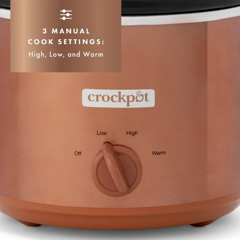 Design Series 3-Quart Manual Slow Cooker, Copper - AliExpress