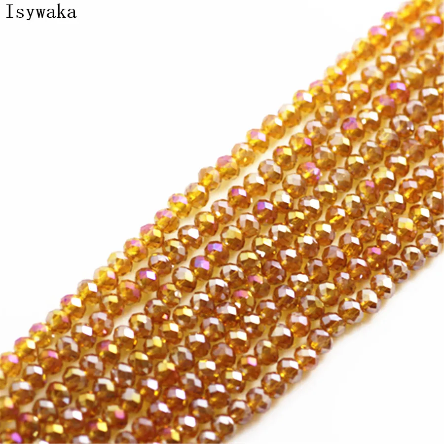 Ink Blue Faceted Crystal Glass Rondelle Beads for Jewelry Making - 170pcs, 2mm