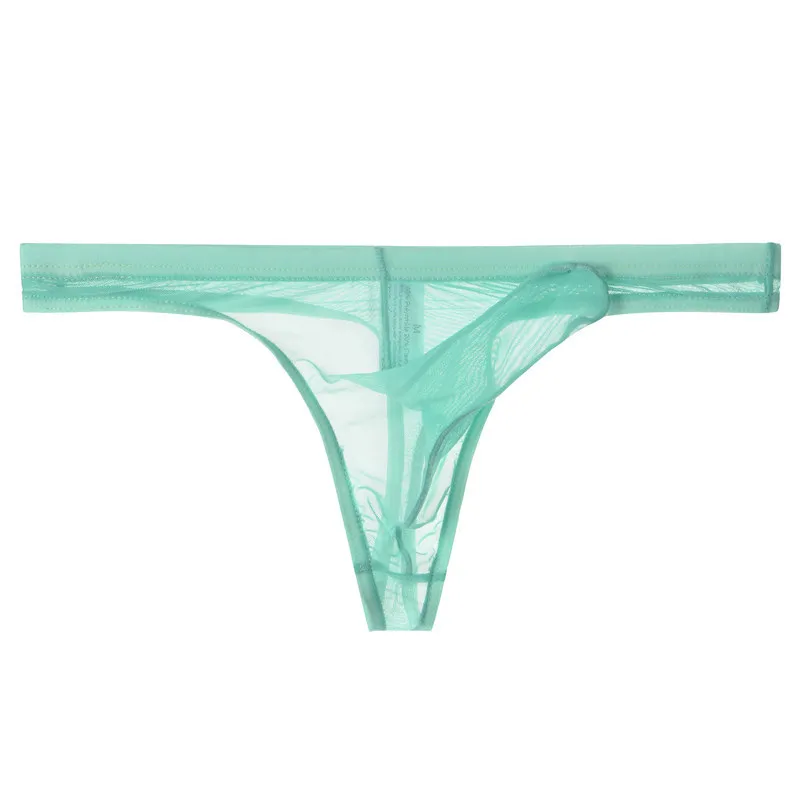 Men Transparent Thong Underpants Sexy Sheer Mesh T-back Underwear Male Low Rise Elephant Nose Panties Breathable Bikini G-string mens sexy cotton underwear sissy panties low rise g string thong jj sleeve briefs erotic lingerie open front hollow underpants