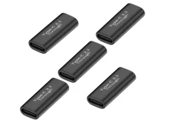 5 - Pack USB - C Female to Female Adapter with 10Gbps Data Transfer & 100W Fast Charging Support (Black 5pcs)