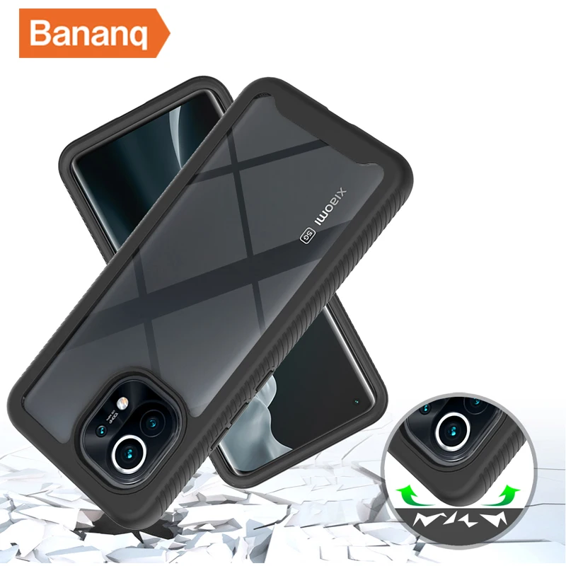 

Bananq Clear Phone Armor Case For Xiaomi 10T Poco X3 Nfc M3 M5S F3 Cover For Redmi 9C 9A 9T 10 10A 10C K40 Note 9 10 Pro 9S 10S