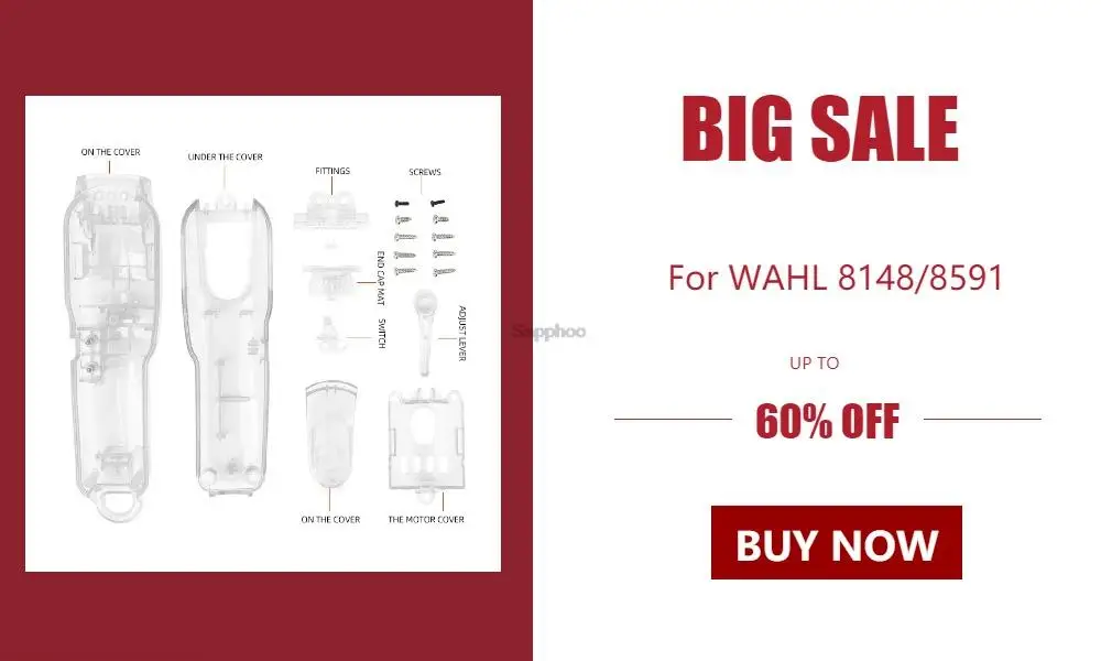 Für WAHL 8148/8591 Elektrische Haar Clippers Zubehör DIY Änderung Shell Schwarz Äußere Abdeckung G0407 – Detail 1