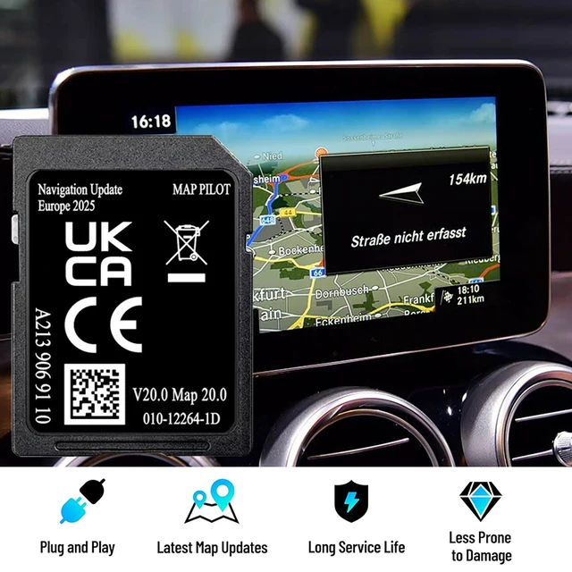 2025 for Mercedes GLC/C/E/V/X-class Car Garmin system GPS Map Sat Nav SD Card A2139069110 V20 NTG5.0 Full EU maps Version