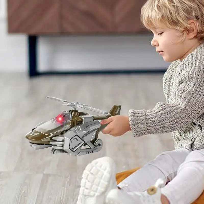 

Helicopter Transforming Toy WithMusic And Led lightTransforming HelicopterToys Impact Deformation Car Birthday Holiday Toy Gifts