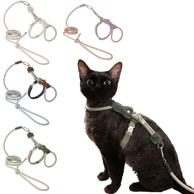 Cat Harness Leash Set Adjustable I-shaped Rraction Rope Chest Strap Pet Outdoor Supplies Breathable Harness Leash Puppy Cat Vest Cat Harness Leash Set Adjustable I-shaped Rraction Rope Chest Strap Pet Outdoor Supplies Breathable Harness Leash Puppy Cat Vest