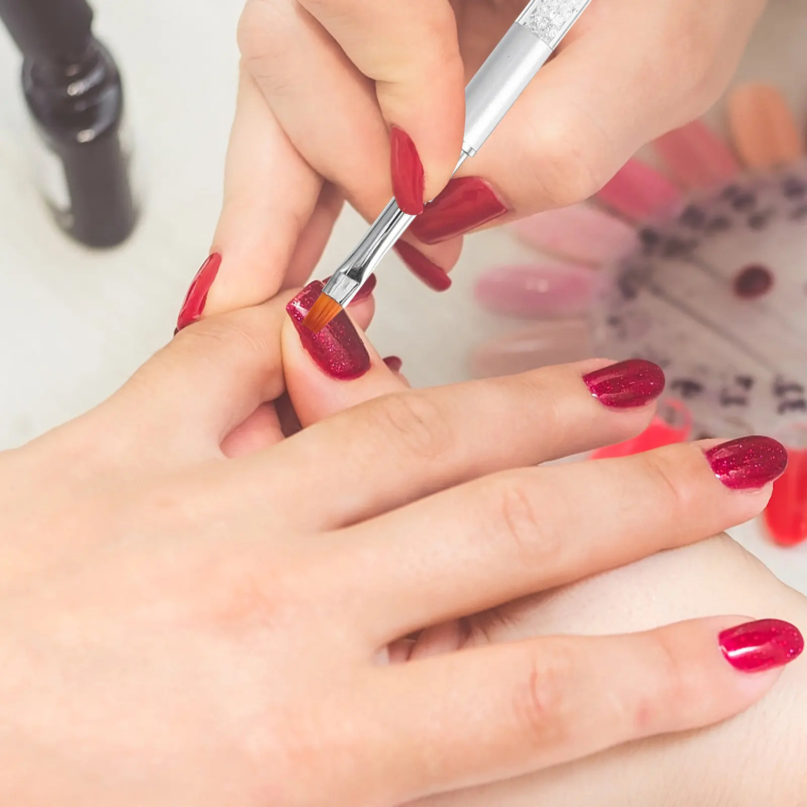 네일 아트 펜 크리스탈 막대 조각 드로잉 브러쉬 실버 매니큐어에 적합 전문 네일 아트 도구