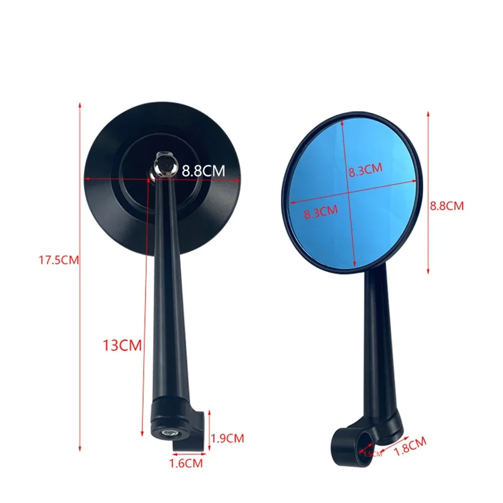 2pcs Rearview Mirror Replacement CNC Motorcycle Electric Mirror Round Side Rearview For Honda