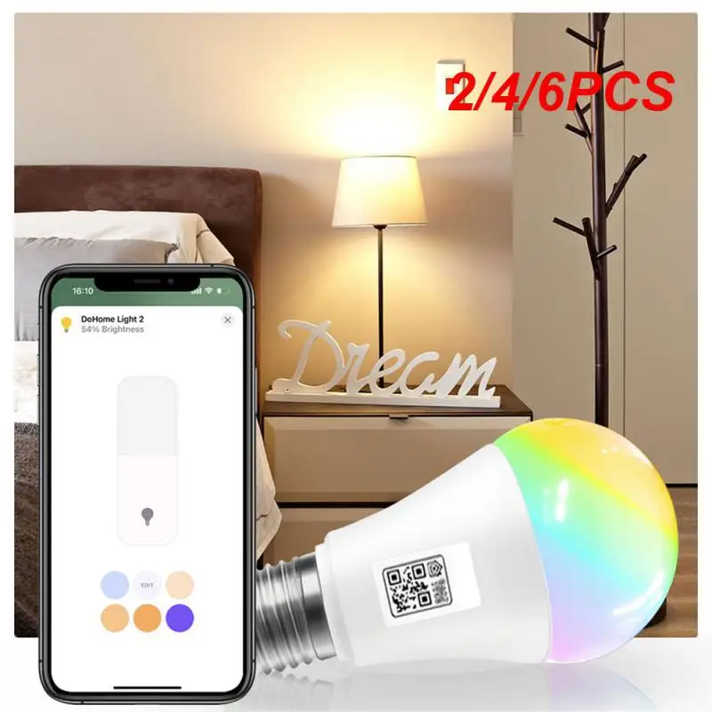 

2/4/6PCS Homekit WIFI LED Smart lamp 9W RGB Voice Control Smart Home Bulb Work With Dohome IOS / Bluetooth 4.0