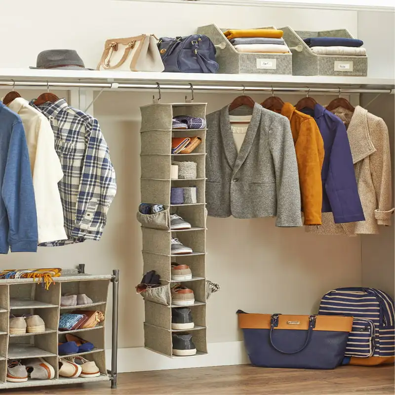 

Charleston Collection Grey 10 Shelf Closet Organizer
