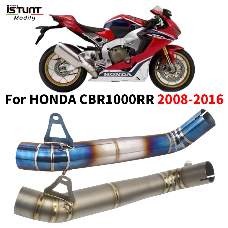 

Slip On For HONDA CBR1000RR CBR 1000R 2008 - 2016 Motorcycle 60mm Exhaust System Titanium alloy Middle Link Pipe Espace Moto