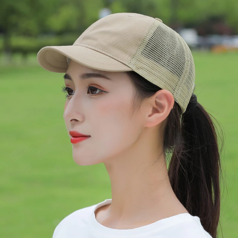 Short Brim Breathable Net Cap Short Brim Hat Women's Baseball Cap Short