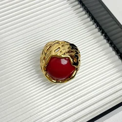 Elegant Geometric Statement Ring for Women - Trendy Fashion Jewelry Gift (Red)