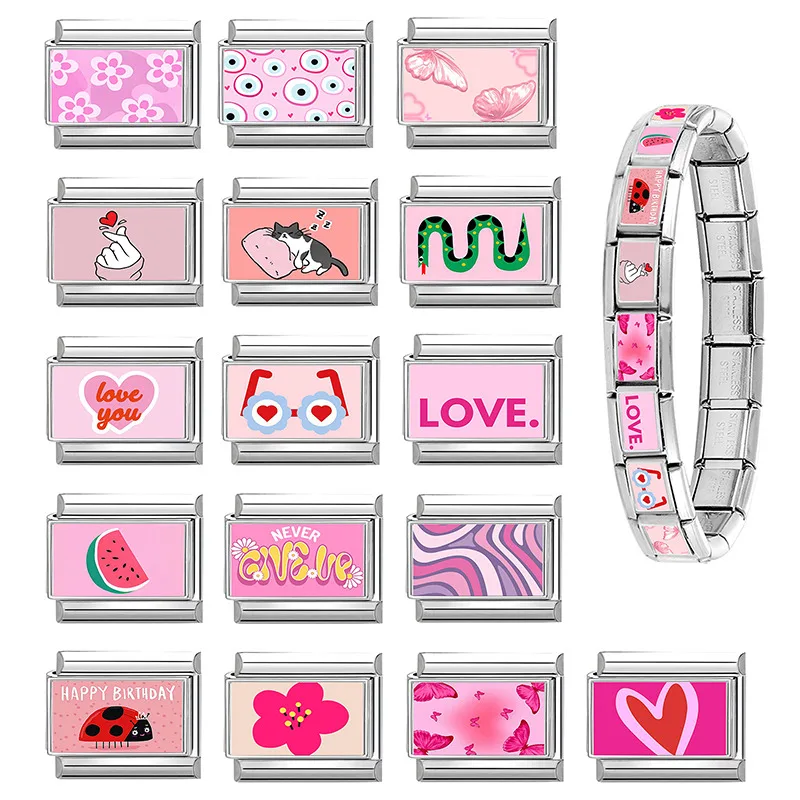 Pink Stainless Steel Bracelet Fashion Jewelry Accessories