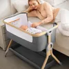 3 in 1 Baby Bassinet Bedside Sleeper, Breathable Mesh Safe Bedside Bassinet for Baby, Easy Assemble and Folding Portable Crib 1