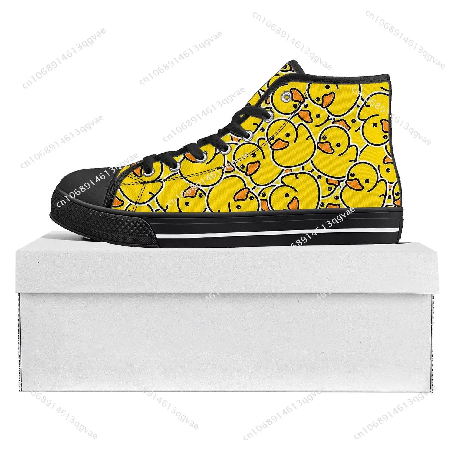 Yellow Duck Printed High Top High Quality Sneakers Mens Womens Teenager Canvas Sneaker Casual Couple Shoes Custom Made Shoe
