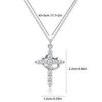 Light Luxury Pave Zircon Cross Necklace | Gold/Silver Dual-Tone | Unique Versatile Daily Jewelry 5
