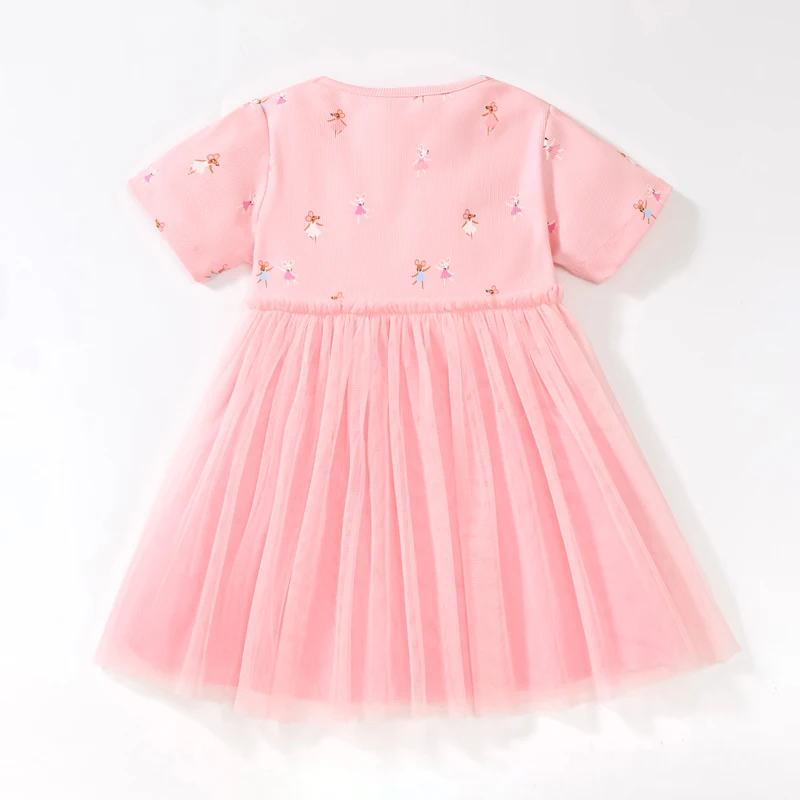 Summer Princess Kids Clothes Pink Children 's Clothing Baby Girls Cotton Cartoon Infant Mesh Dresses Vestidos