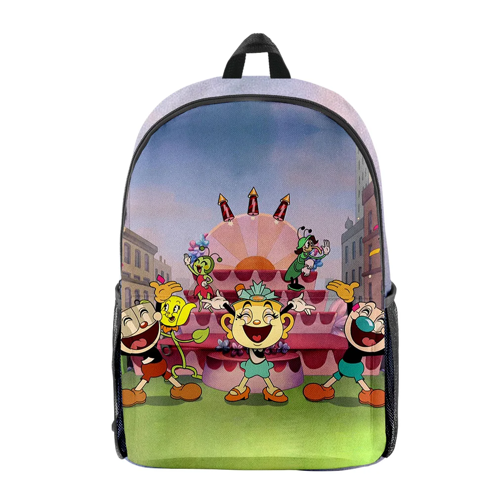 Classic The Cuphead Show Anime pupil Bookbag Notebook Backpacks 3D Print Oxford Waterproof Boys/Girls Fashion Travel Backpacks