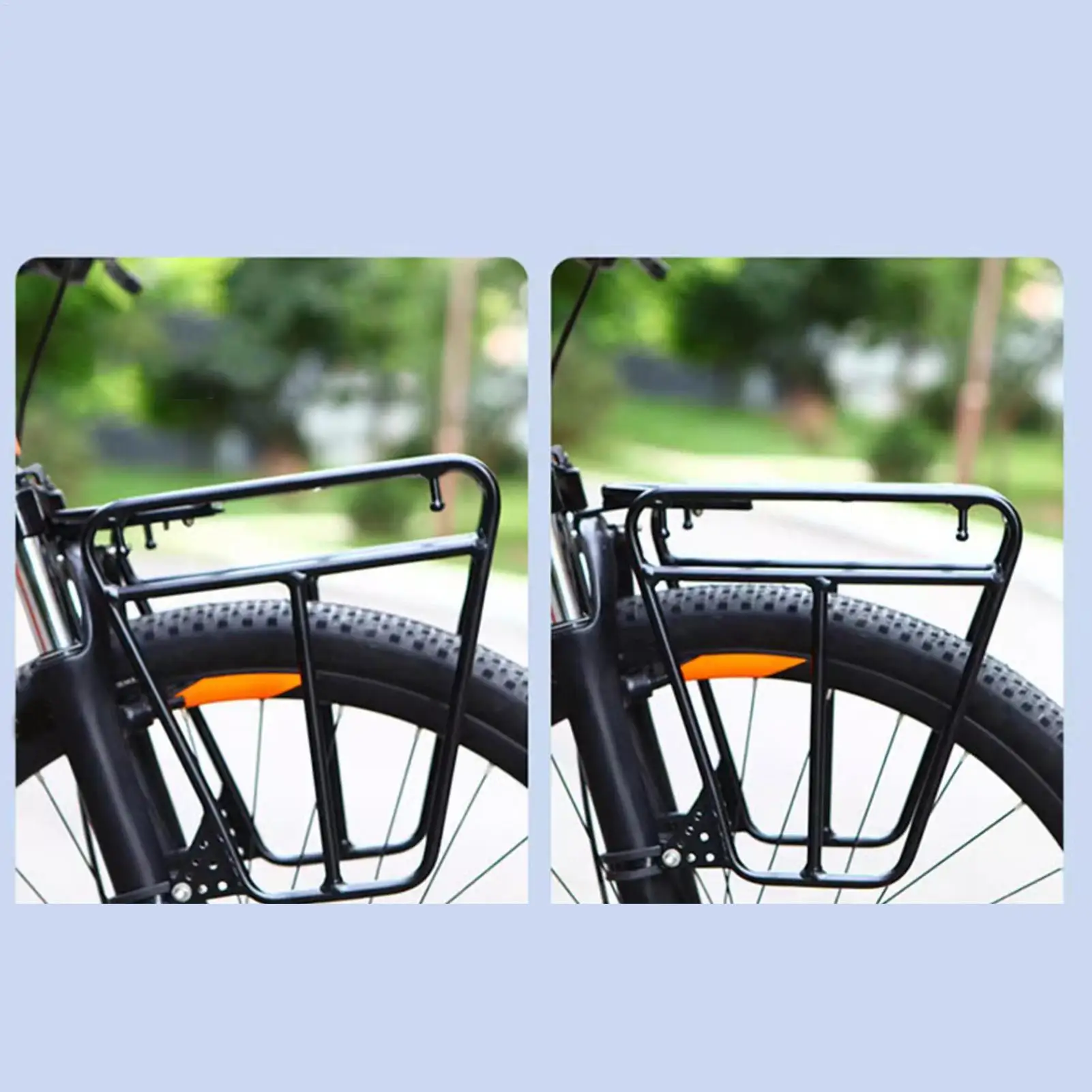 Bike Front Cargo Rack Steel Bicycle Front Fork Luggage Bracket Adjustable MTBs Bike Side Mount Bag Stand For Cycling Accessories