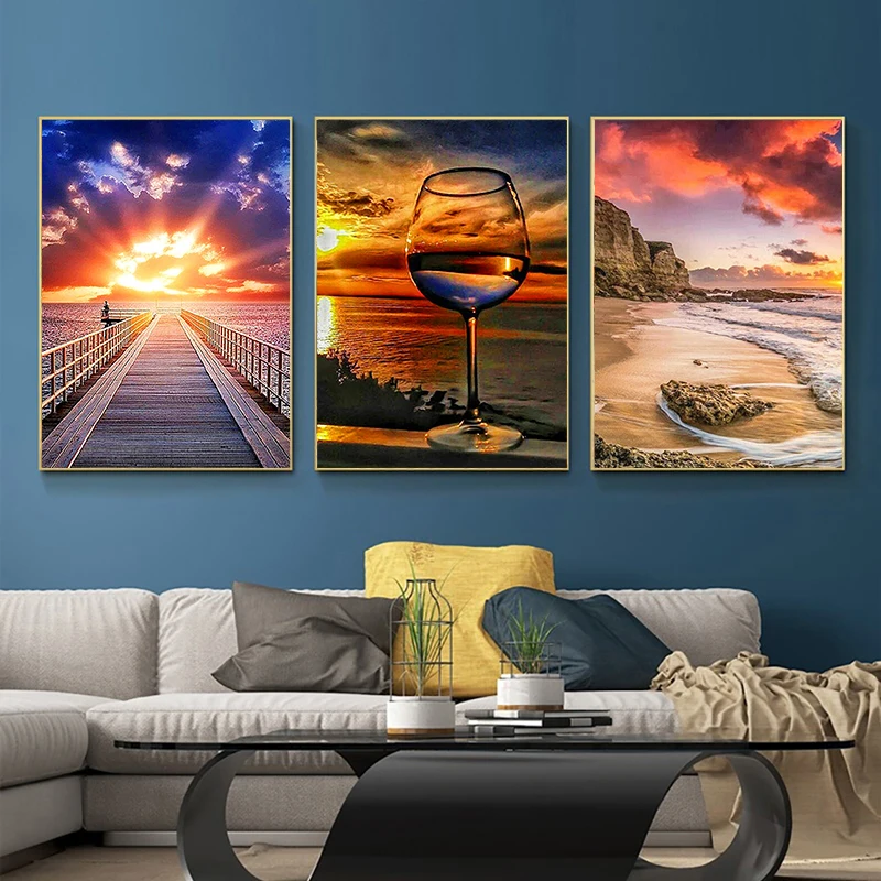 DIY 5D Diamond Painting Full Round/Square Rhinestone Mosaic Beach Landscape Diamond Embroidery Picture Resin Home Decor Gifts diamond painting,diamond painting accessories