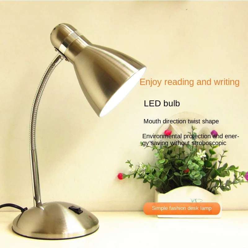 

LED Desk Lamp Eye Protection Desk Student Writing Dormitory Bedroom Learning Children Bedroom Bedside Working Metal