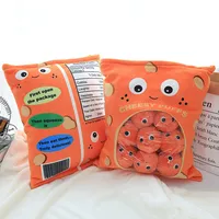 Cheesy Puffs Plush Toy  Lifelike Puffs 6pcs In one Bag Stuffed Food Throw Pillow Kids Toys Birthday Christmas Gift for Child 1