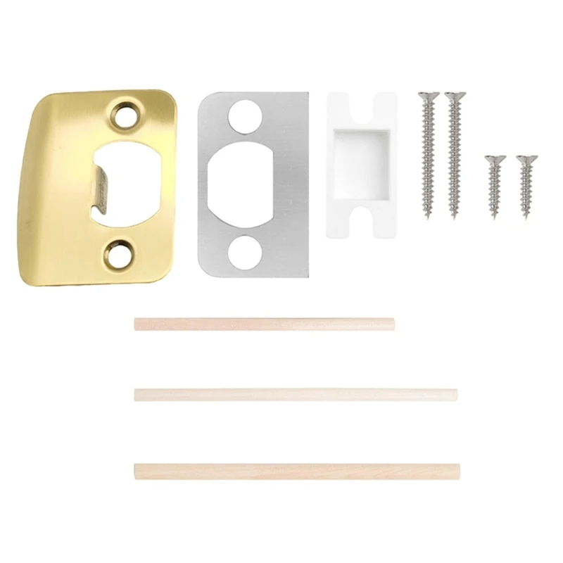 Polished Door Strikes Plate Set with Precise Hole Alignment Door Hardware Tool