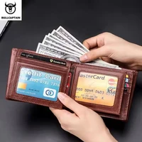 BULLCAPTAIN Genuine Leather Wallet Male Brand Designer Business Wallet Multi-function Storage Purse Rfid Card Package Wallet Men 2