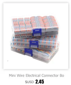 Wire Connector 222-412 2 Pin Splicing Terminal Blocks Led Strip Lighting Electric Quick Connectors Mini Conductor Rail Conector
