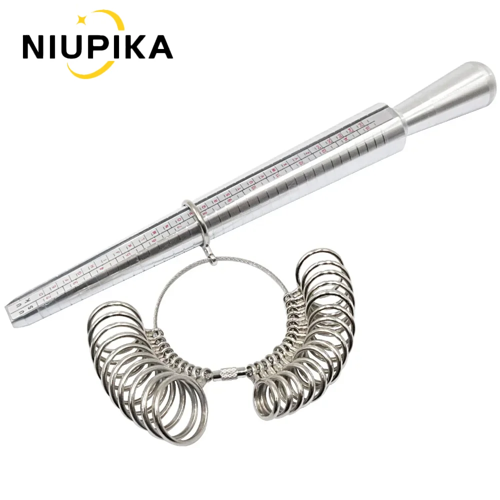 NIUPIKA HK/US/JP/UK/EU Aluminum Ring Rod Metal Ring Ring Multi-size Specification Size Measurement Screening Jewelry DIY Tool