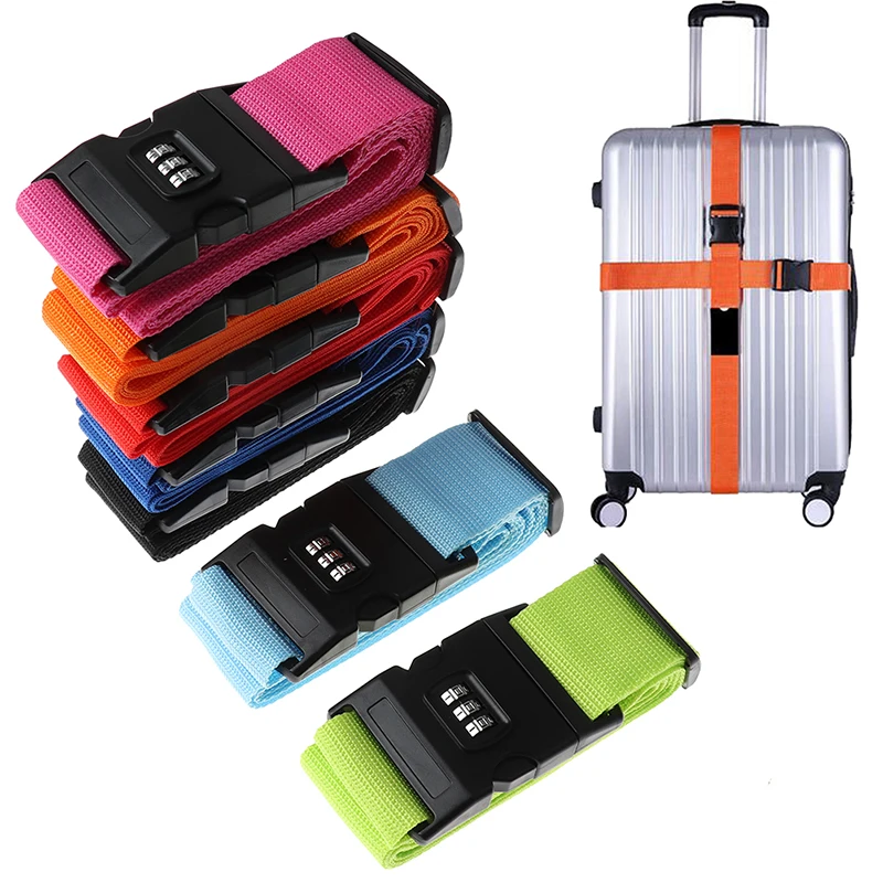 Luggage Strap Luggage Lock Elastic Straps Rubber Tension Strap 1Pc Travel Luggage Suitcase Secure Lock Durable Nylon Packing Strap Belt Password Lock Buckle Strap Baggage Belt