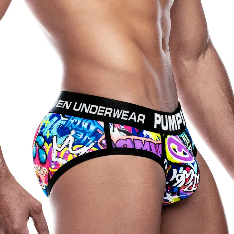 Gays Sexy Convex Pouch Briefs Youth Fashion Shorts Men\'s Lingerie Breathable Pockets Comfortable Underpants Comfortable Panties