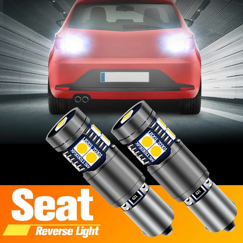 2Pcs Led Backup Light Blub Reverse Lamp H21W Bay9S 64136 Canbus Nessun Errore Per Seat Leon Mk3 5F 2013-2018