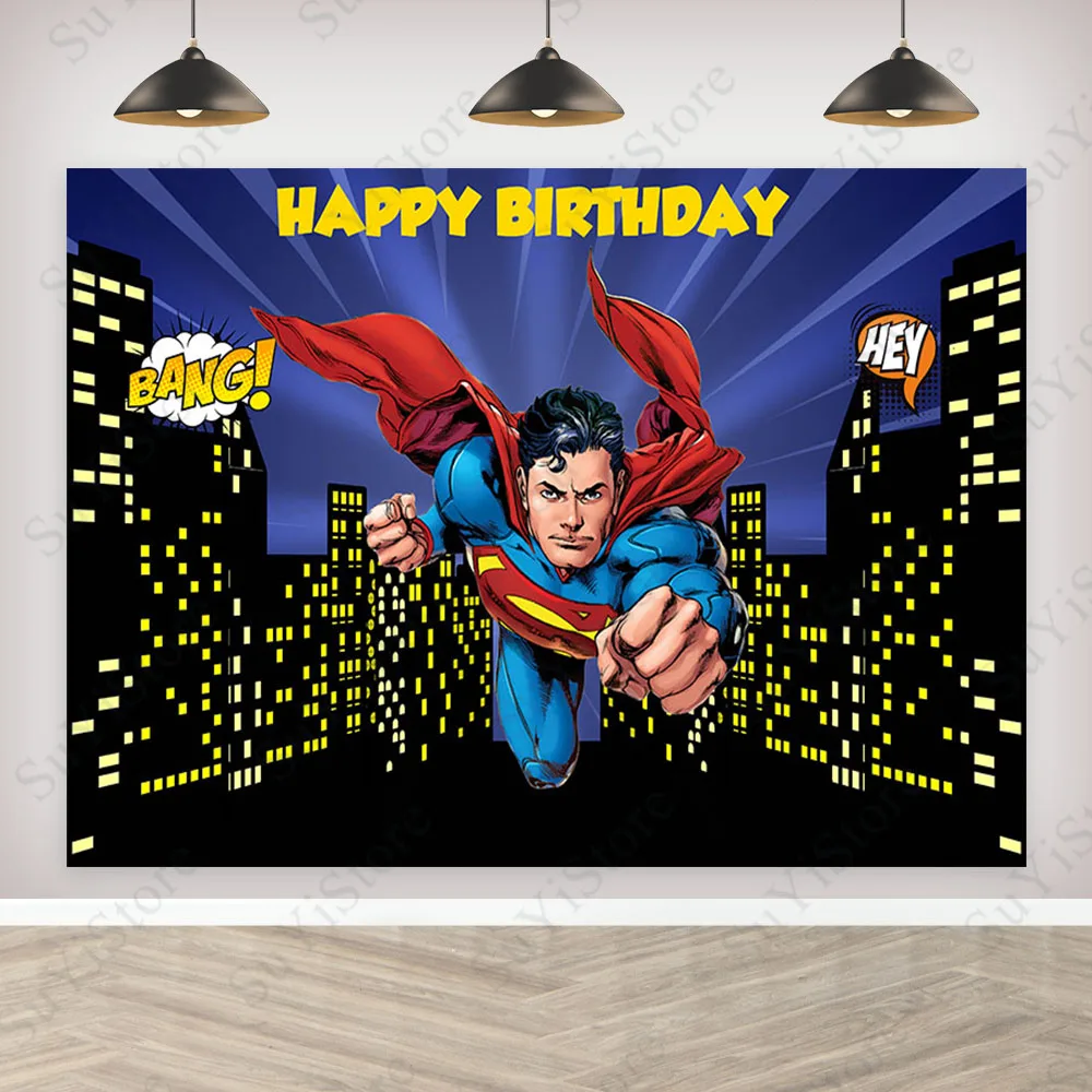 Superheld Superman Fotografie Achtergrond Dc Comics Jongens  Verjaardagsfeestje Decoratie Banner Achtergrondcabine Rekwisieten -  AliExpress, image size:1000x1000