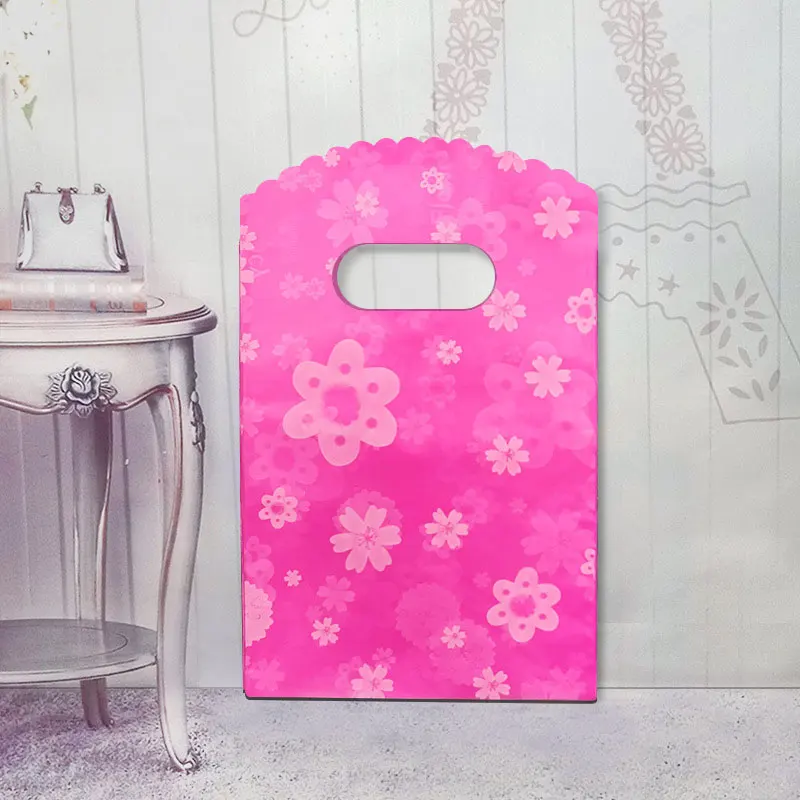 50Pcs9x15cmSmallPlasticBagBoutiqueGiftBagwithHandleCharmsDIYEarringsCandyJewelry