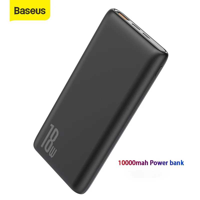 

Внешний аккумулятор Baseus, ёмкость 10000мАч, мощность 18Вт, поддержка быстрой зарядки QC 3 0 и PD 3.0, подойдёт для iPhone