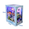 DIY Wooden Book Nook Shelf Insert Kit Ocean Room Doll Houses Underwater House Bookends Miniature Building Kits Bookshelf Gifts 5