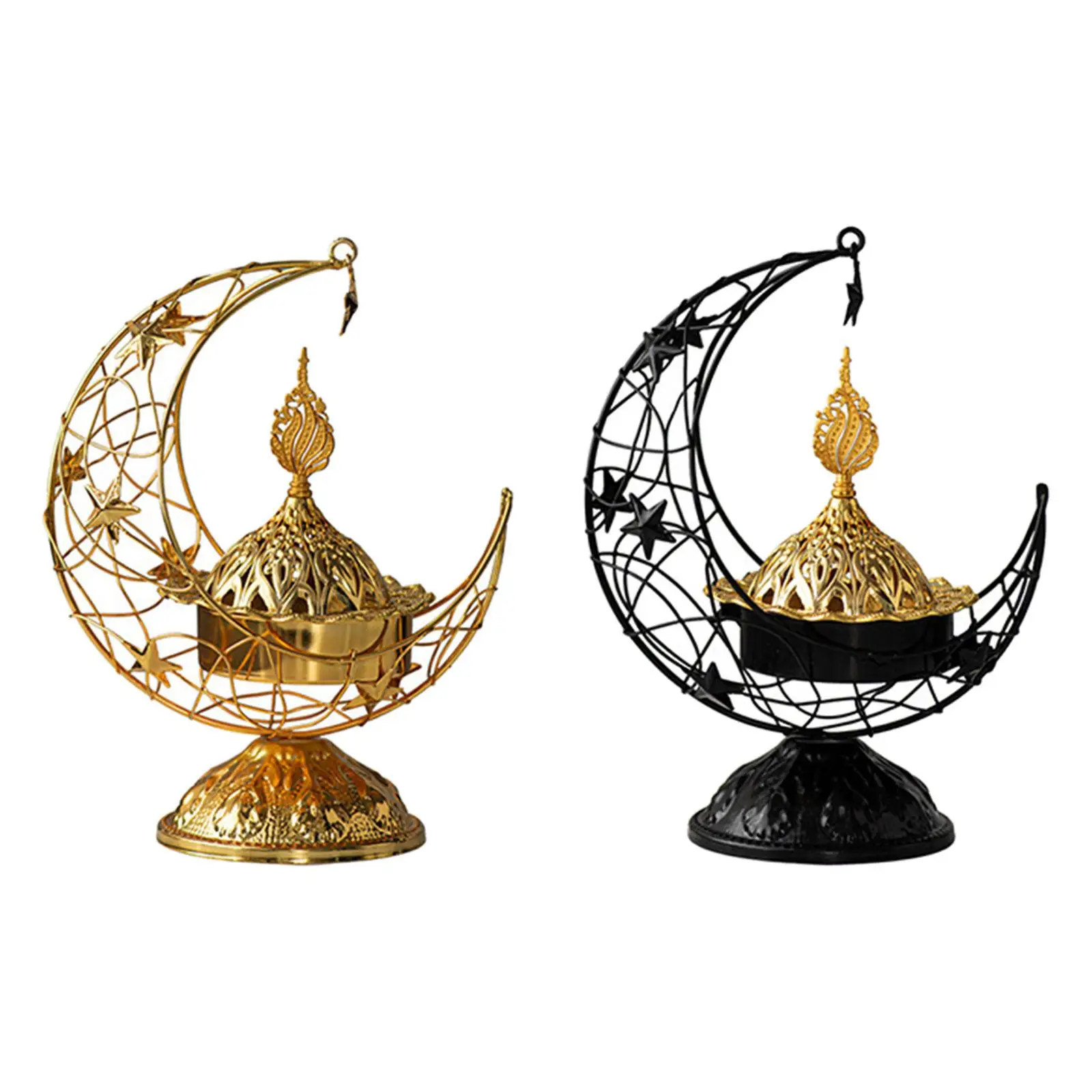 

Arabic Incense Holder Ornament Metal Incense Burner for Desk Cabinet Mantel