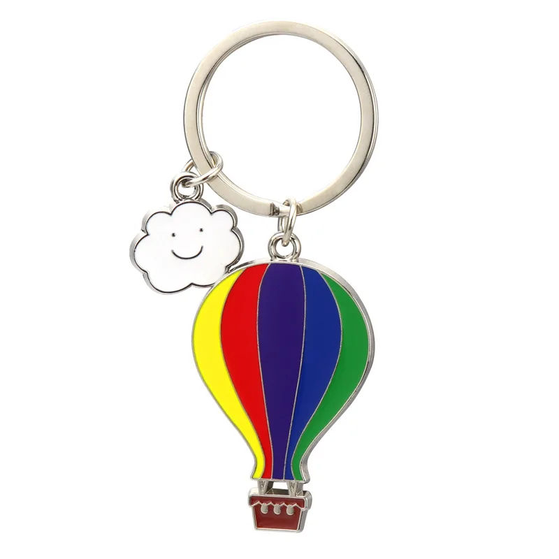 Cloud & Hot Air Balloon Charm Keychain