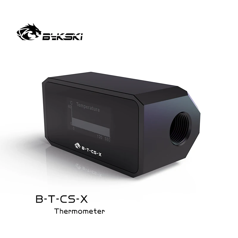 Bykski Oled Display Digital Medidor de Temperatura da Água Sistema Refrigerador Água Duplo g1 Fitting Fitting Termômetro Sensor Temperatura Montagem - Imagem 5