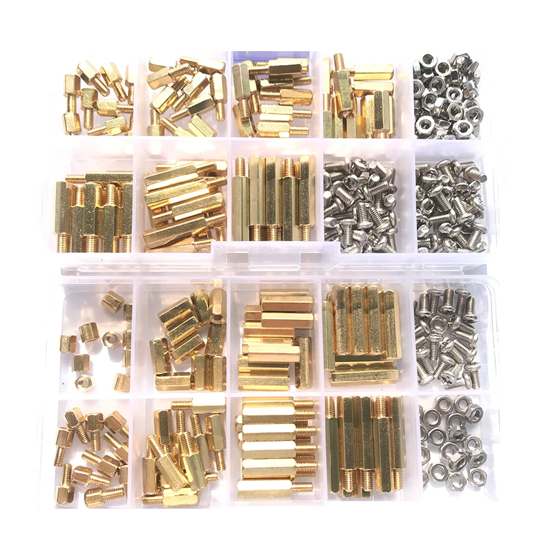 Hex Brass Standoff PCB Motherboard Spacer Screw Nut Kit Hexagonal Copper Standof for PCB Circuit Boards Computer Support Pillars