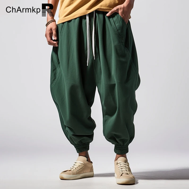 

2024 ChArmkpR Spring Summer Pnats Men Loose Fit Long Pants Casual Harem Trousers Men Clothing Fashion Solid Streetwear