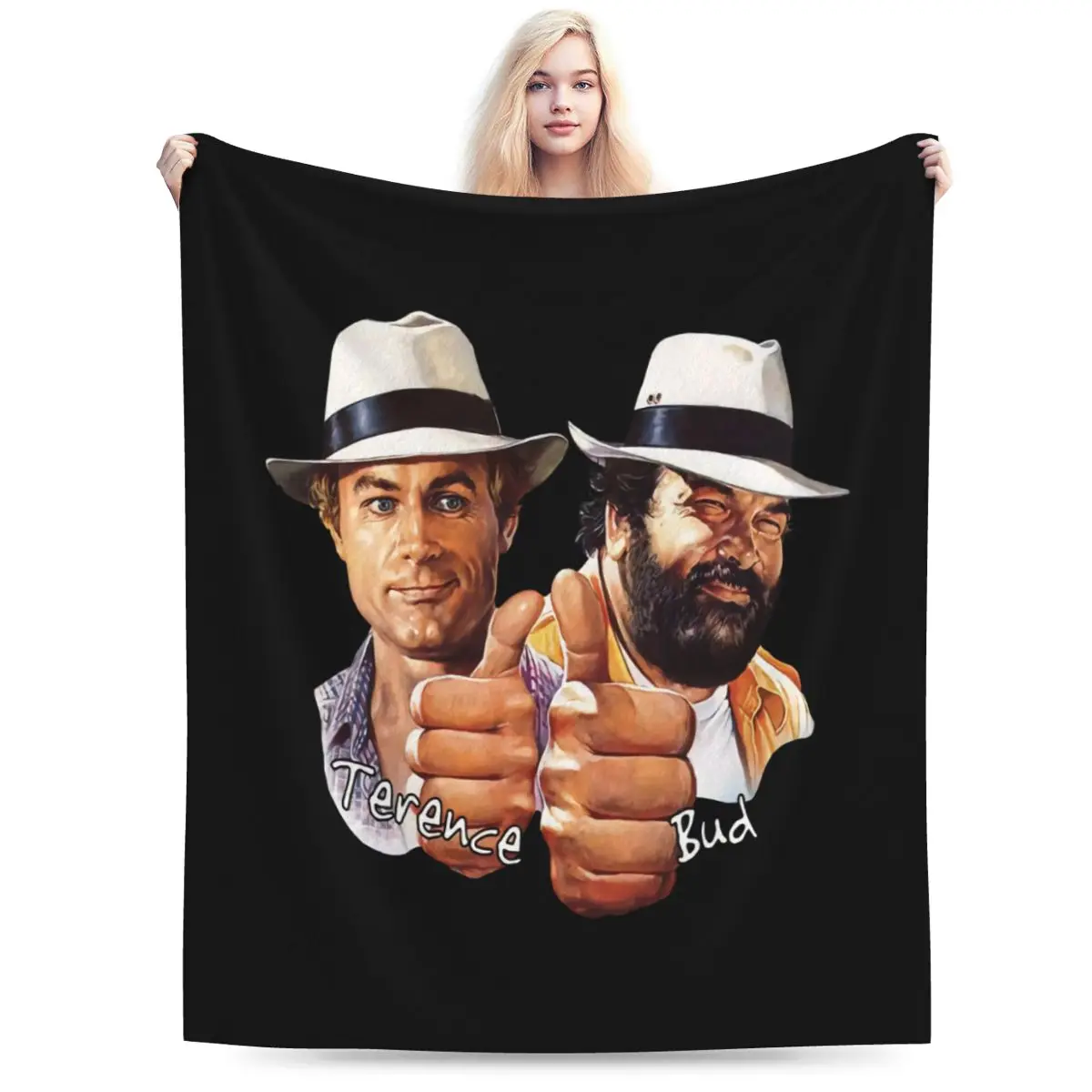 T Maglietta Uomo Donna Bud Spencer Terence Hill 1548 Una Coperta In Micro Pile Ultra-Morbida