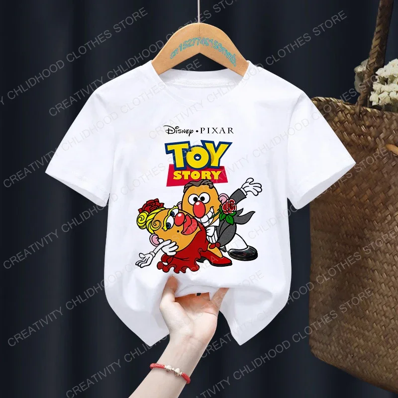 New Toy Story Children T Shirt Woody Buzz Lightyear Clothes Kawaii Short Sleeve Anime Cartoon Kids Boys Girls T-shirt Casual Top 4